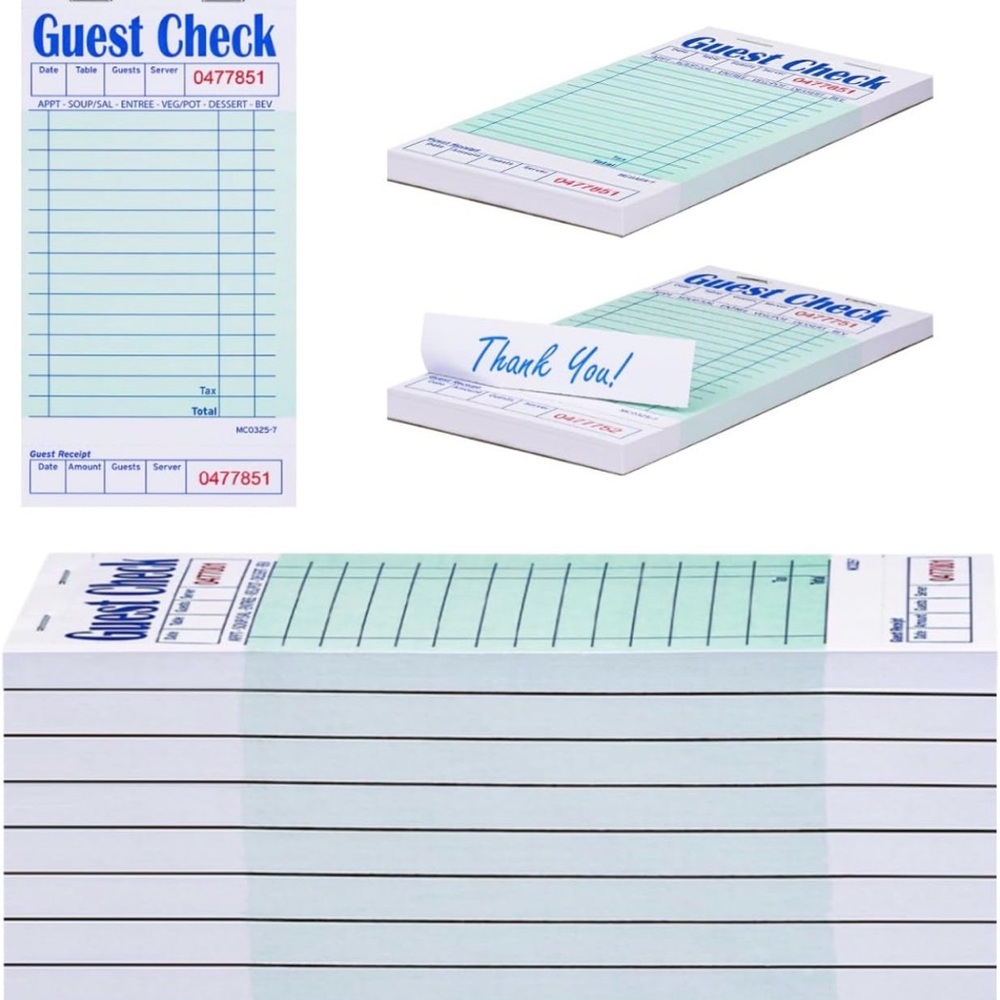 Green Guest Check Pads